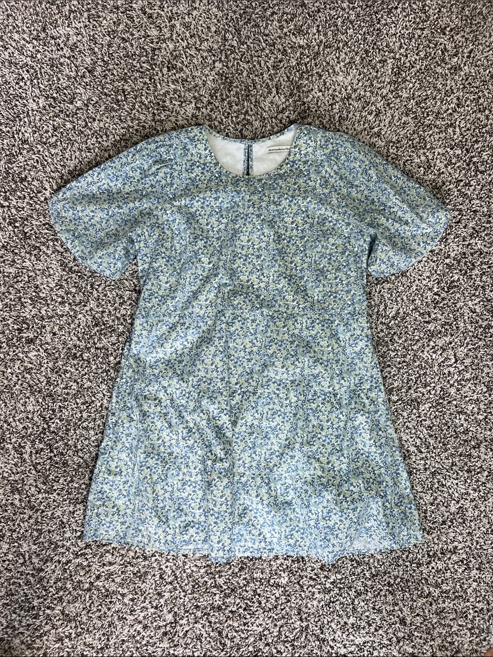 Abercrombie & Fitch Blue Floral Puff Sleeve Mini Dress